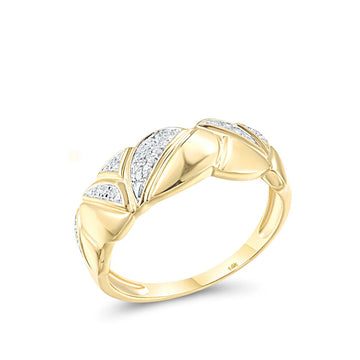 Anillo de diamantes brillantes de oro amarillo 585 de 14 quilates