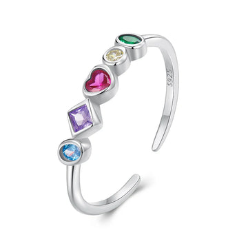 Anello dell'eternità impilabile a forma di stella in argento sterling 925