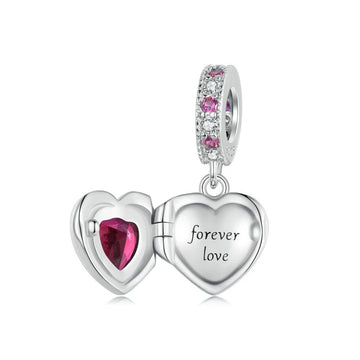 Charms de corazón de amor en plata de ley 925