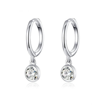Orecchini a cerchio a forma di goccia in argento sterling 925