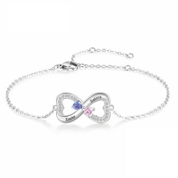 Pulsera de infinito personalizada en plata de ley 925