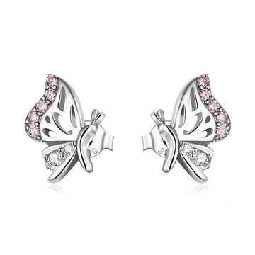 Pendientes de mariposa de plata de ley 925