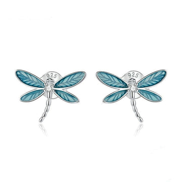 Pendientes de libélula de plata de ley 925