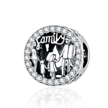 Charms de familia de cuatro en plata de ley 925