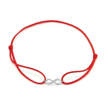Bracciale dell'amicizia in corda rossa in argento sterling 925