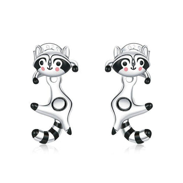 Pendientes de mapache en plata de ley 925