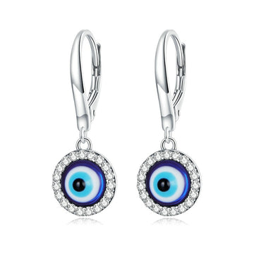 Pendientes de ojo de demonio de plata de ley 925