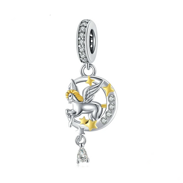 Charms de poni volador de plata de ley 925