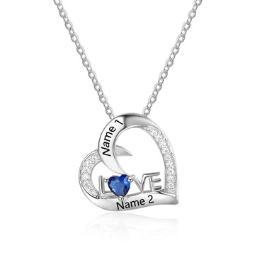 Collar personalizado con piedra de nacimiento en plata de ley 925