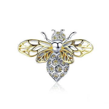 Charms de abeja de cristal en plata de ley 925