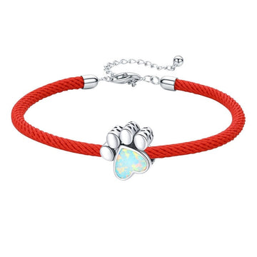 Bracciale in corda rossa in argento sterling 925