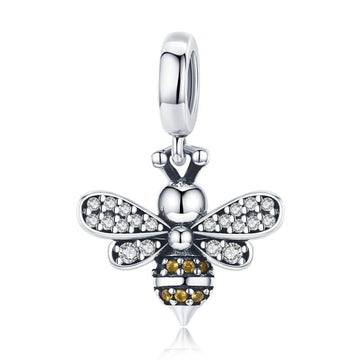 925 Sterling Silver Crystal Bee Crystal Charms