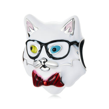 Charms de gato lindo de plata de ley 925