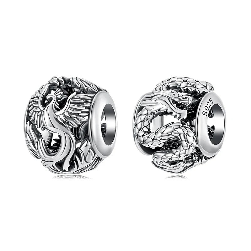 925 Sterling Silver Phoenix Flying Dragon Charms