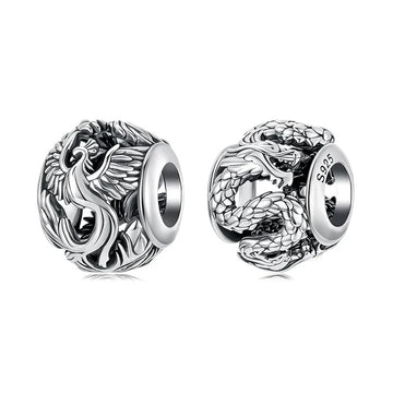 925 Sterling Silver Phoenix Flying Dragon Charms