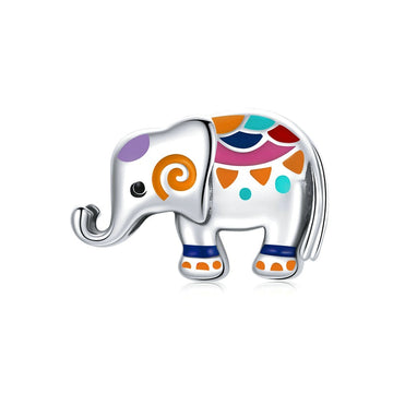 Ciondoli a forma di elefante colorato e carino in argento sterling 925