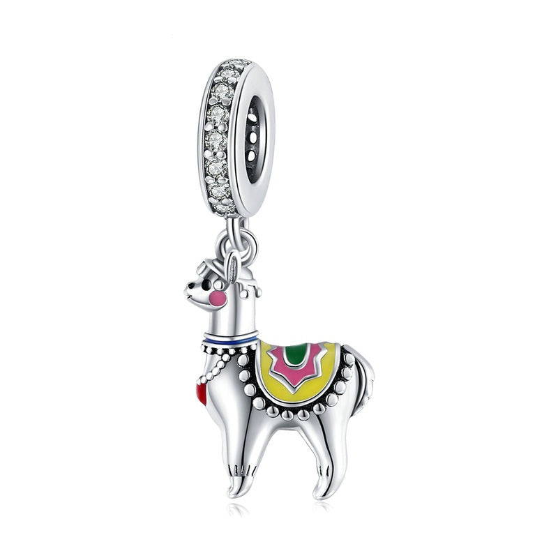 925 Sterling Silver Cute Alpaca Charms