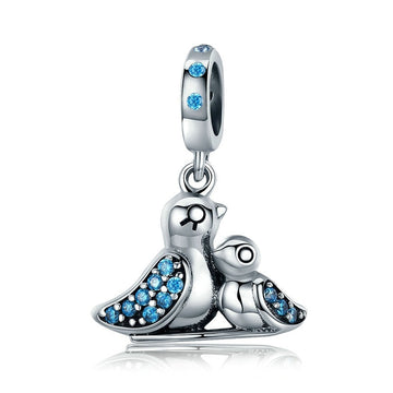925 Sterling Silver Cute Bird Dependency Charms