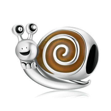 925 Sterling Silver Cute Funny Snail Charms