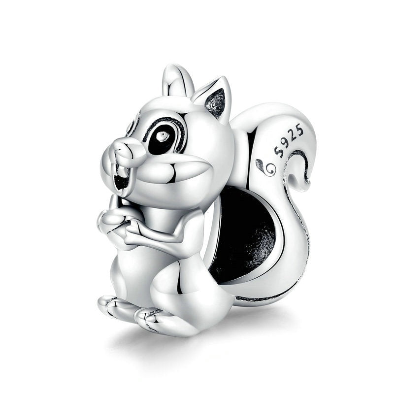 925 Sterling Silver Cute Squirrel Charms