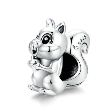 925 Sterling Silver Cute Squirrel Charms