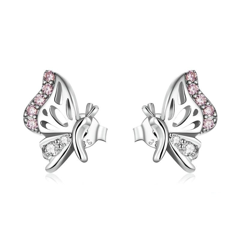 925 Sterling Silver Butterfly Stud Earrings