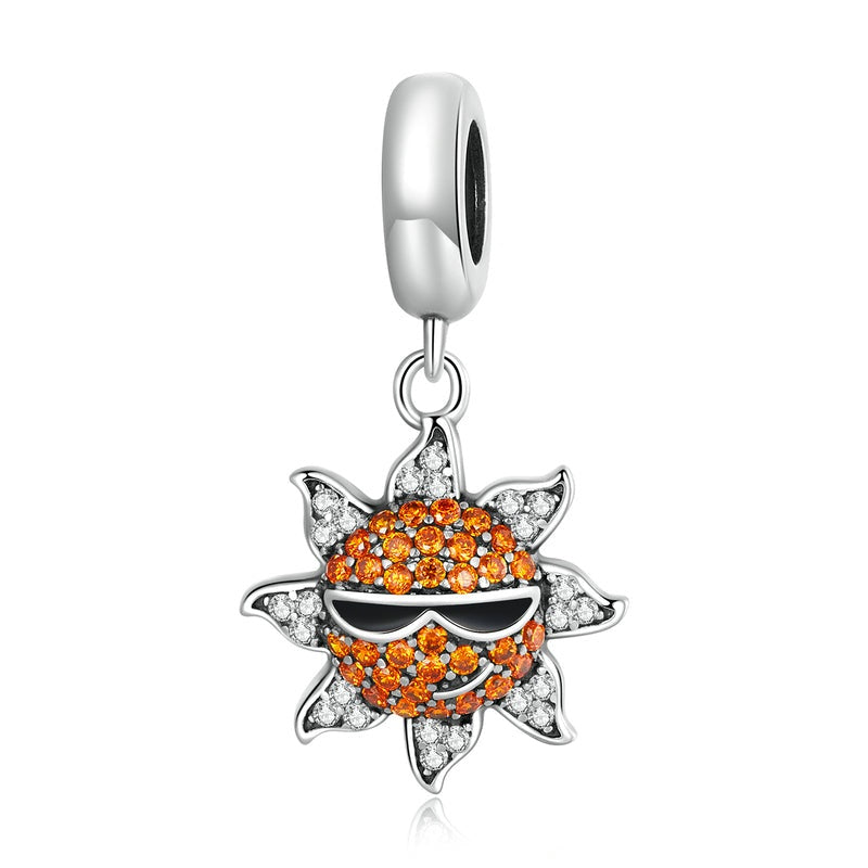 925 Sterling Silver Shining Sun Charms
