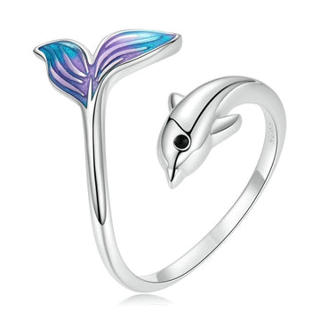 Anello delfino in argento sterling 925