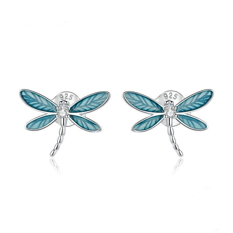 925 Sterling Silver Dragonfly Earrings