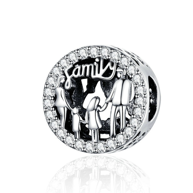 925 Sterling Silver Family of Four Charms