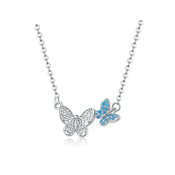 925 Sterling Silver Flying Butterfly Necklace