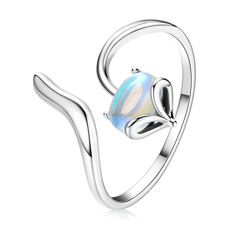 Anello in argento sterling 925 con volpe di dimensioni aperte