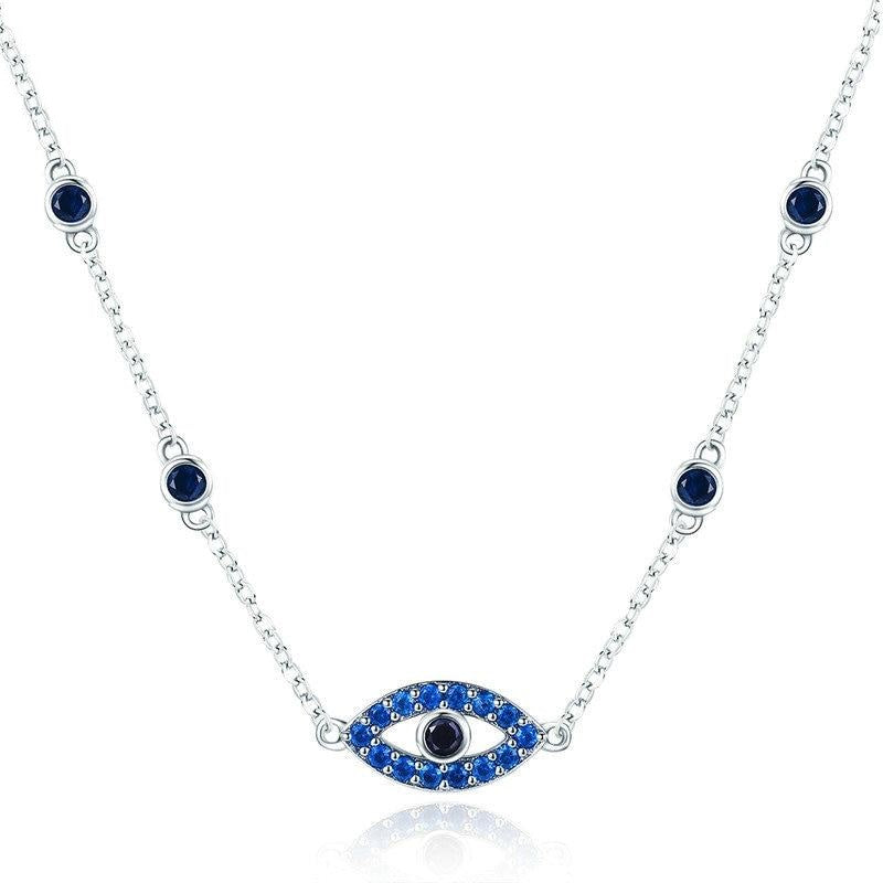 Collana blu con occhio portafortuna Guardian in argento sterling 925