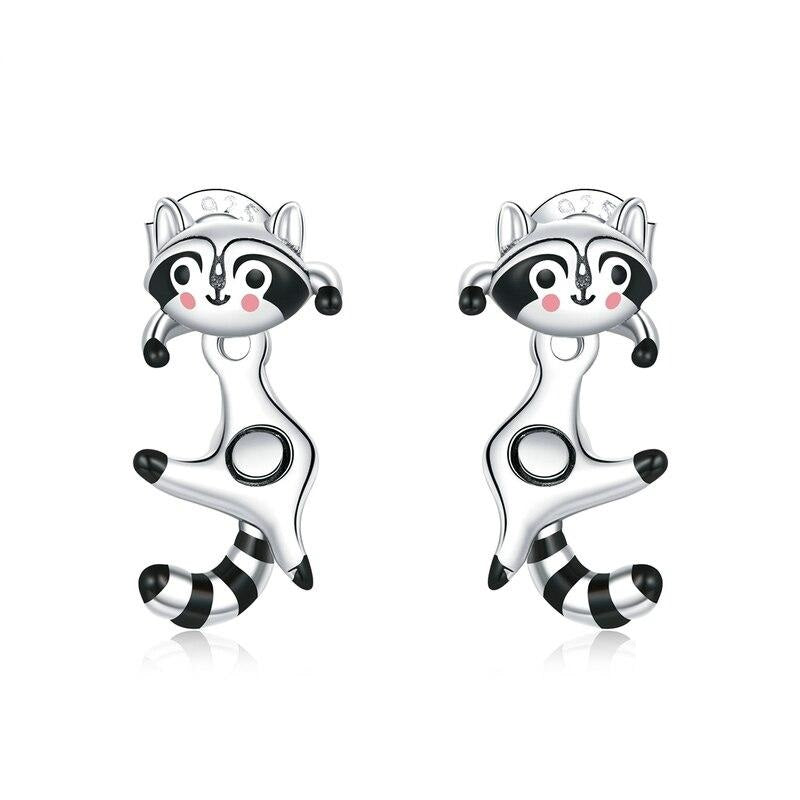 925 Sterling Silver Little Raccoon Ear Earrings