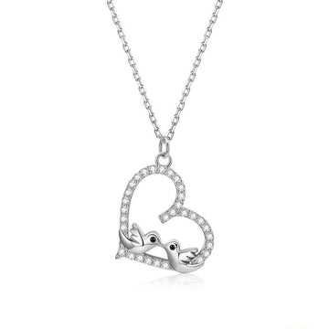 Collana con ciondolo a forma di uccello in argento sterling 925