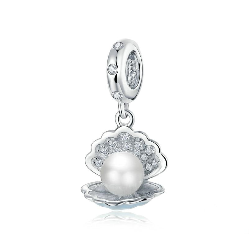 925 Sterling Silver Pearl in Shell Charms