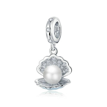 925 Sterling Silver Pearl in Shell Charms