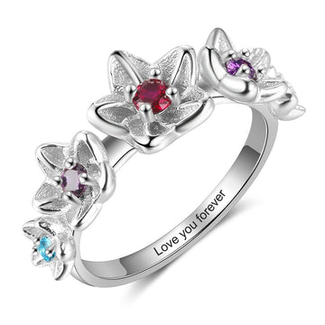 Anello fai da te personalizzato in argento sterling 925 con pietra portafortuna