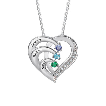 Collana con nome personalizzato in argento sterling 925 e cuore