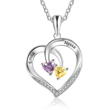 Collana personalizzata a forma di cuore in argento sterling 925