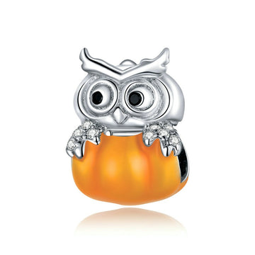 Ciondoli a forma di zucca e gufo in argento sterling 925