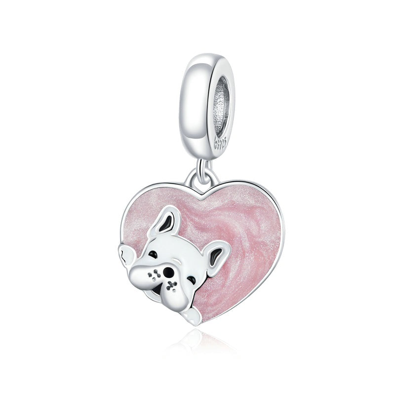 925 Sterling Silver Puppy with Love Charms