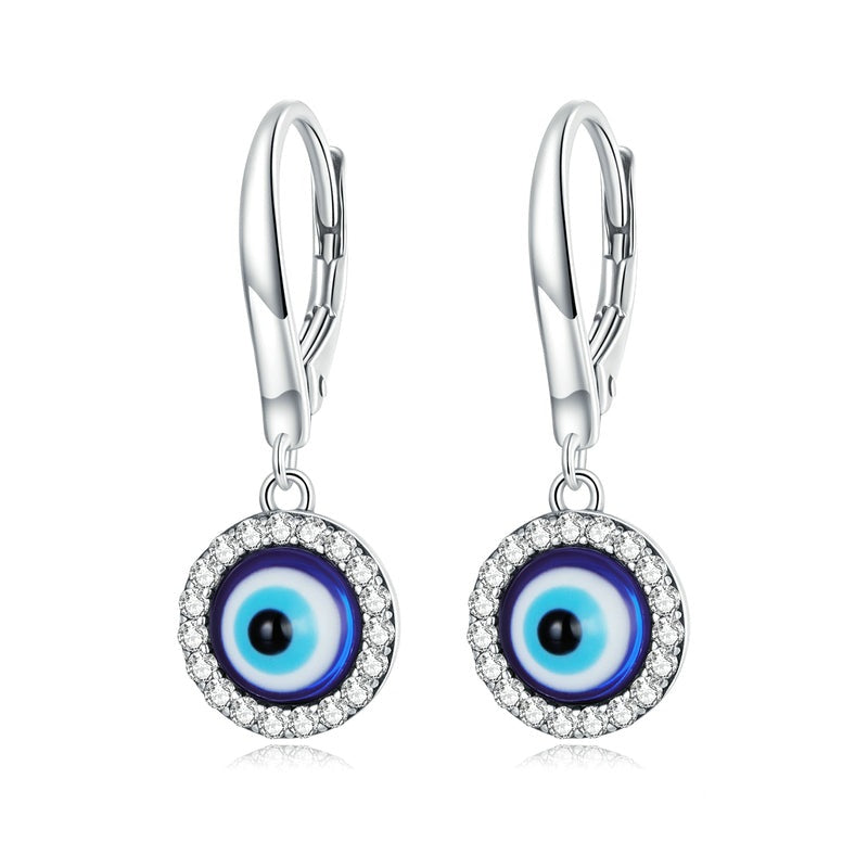925 Sterling Silver Demon Eye Earrings