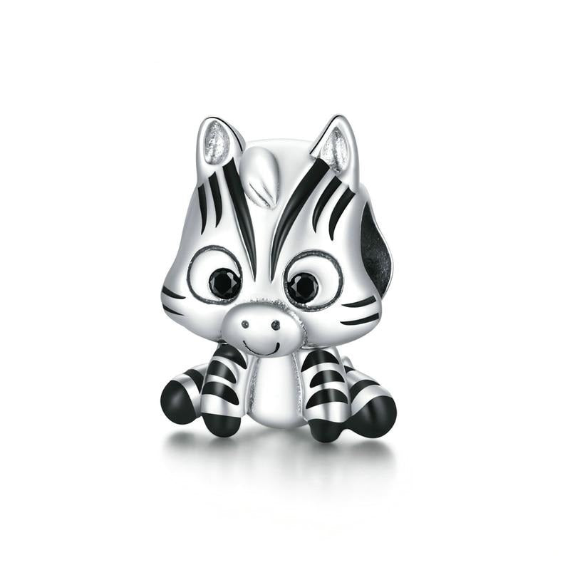 925 Sterling Silver Cartoon Zebra Charms