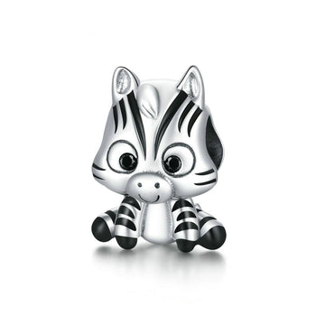 925 Sterling Silver Cartoon Zebra Charms