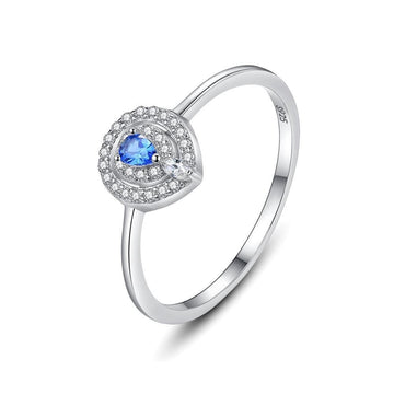 Anello in argento sterling 925 con zaffiro