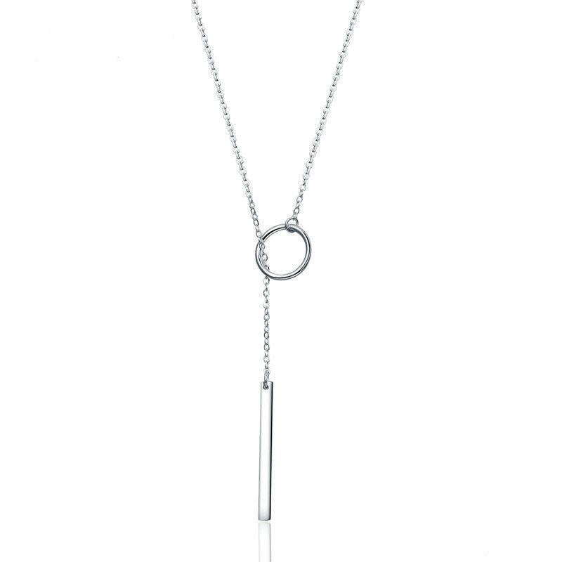 Collana in argento sterling 925 con cerchio rotondo