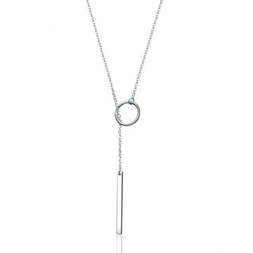 Collana in argento sterling 925 con cerchio rotondo