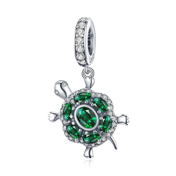 Dijes de tortuga verde en plata de ley 925