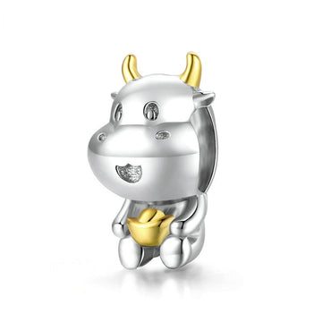 925 Sterling Silver Vintage Lucky Cow Charms